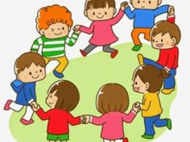 Glade børn i rundkreds